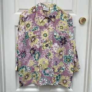 Alfred Dunner Multicolor Floral Jacket w 3/4 Sleeves - Size 16